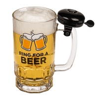Bierglas mit Klingel, ca. 500ml Ring for a Beer